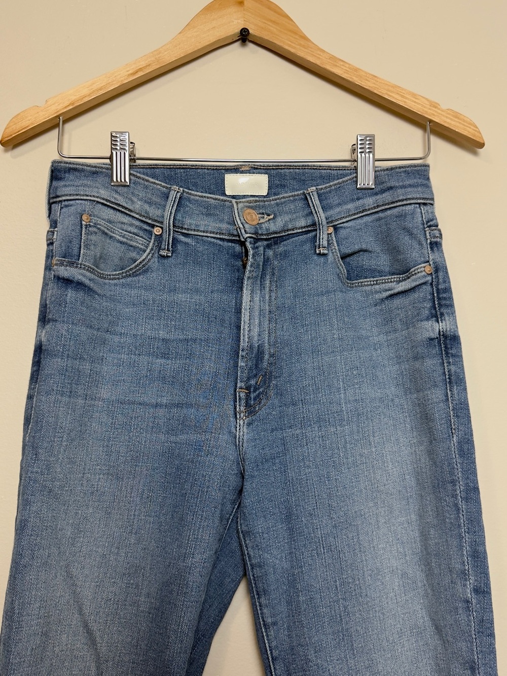 MOTHER Light Blue Ankle Crop Skinny Jeans - Picture 5 of 9